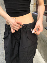 string low-rise cargo pants
