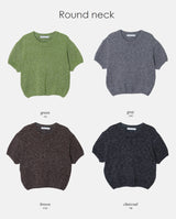 フラッフィーパフショートスリーブニット (8color)
