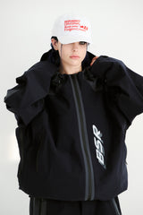 BSR フーディド3Lシームシーリングジャケット ダークグレー