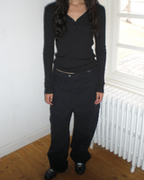 Kaya button T-shirt [Black]