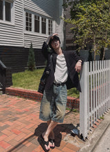 ボマキャットウォッシュバミューダデニムパンツ