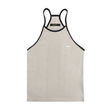 STITCH HALTER NECK TOP_BEIGE