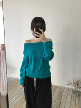 Slash mohair off-shoulder knit (3 colors)