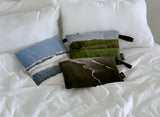 nature pillow blanket - blue bada