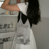 silver knit bag (long)