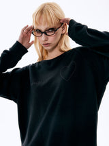 Beads Heart Sweatshirt_Navy