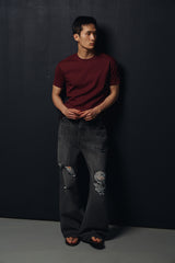 クールカーブハーフTシャツ(Burgundy)