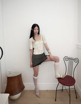 [香] Classic Button Skort (SS & Lace ver) (Gray)