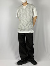 Boucle v neck layered vest