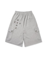 Cross eyelet Bermuda Sweatpants - Gray