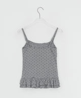 Gentil Frill Dot Layered Sleeveless Cardigan Set