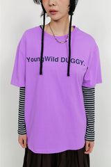 YWD ロゴTシャツ_パープル