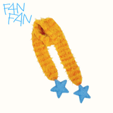 Fluffy Striped Scarf with Star Accents（ Sunset Orange）