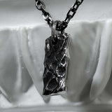 SS-BLACKLINE MATERIAL CHAIN NECKLACE_black silver