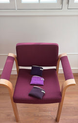 Ribbed flat pouch - deep purple , M size