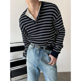[S/S] ストライプヘンリーネックニットスリーブレス(2color)