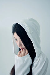 Melody shirring hoodie (Ivory)