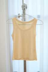 ベーシック リブ スリーブレス(Yellow)