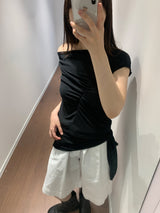 バニラワンショルダーTシャツ (4color)