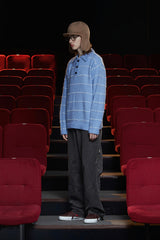 STITCH RUGBY POLO KNIT / SKY BLUE