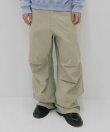  Dual-Tuck String Pants Beige