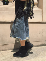 Checka Dirty Oil バミューダデニムパンツ 2C