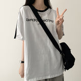 UN Lettering Track Line Oversized Fit Short Sleeve T-shirt