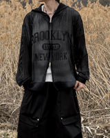 Rukle Mesh Dirty Hooded Zip-Up