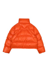 EMBROIDERED OVERSIZE PUFFER JACKET ORANGE