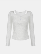 Hazel Layered Button T-shirt