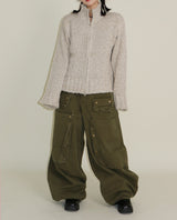 Kuro banding snap pocket wide fit washed pants