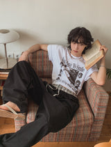 ハッピーピクチャープリンティング半袖Tシャツ
