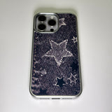 フェイドデニムスターダストスマホケース ブラウン (SV_MagSafeGlass)