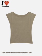 Khaki Collection オーバーサイズショルダー 半袖Tシャツ