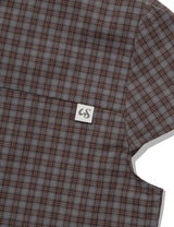 チェッカード ダブル ブラウス(BROWN)