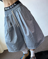 Logi Linen Stripe Balloon Bermuda Shorts 2color