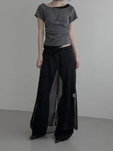 Sherry Layered Boat Neck Short Sleeve T-shirt