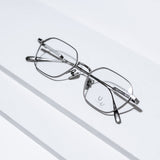 Knouun Square titanium glasses CODE. 102. A Dark Gray