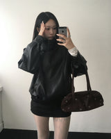 ハイネックレザージャケット