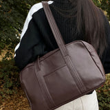 Oat pocket leather shoulder bag [Brown color only]