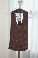 ドット ホルター スリーブレス(Brown)