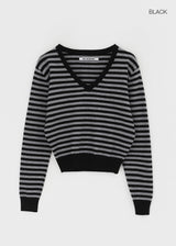 [MADE] Rivni Stripe V-Neck Knit