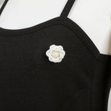ホリデーエッセンシャルノースリーブドレス (BLACK)
