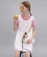 Shirring Sleeveless Dress - White