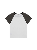 1/2 MULTI SKULL RAGLAN TEE (WHITE/CHARCOAL)