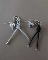 Heart key strap layered keyring