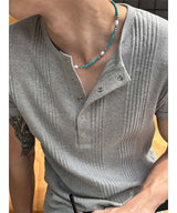 [HANDMADE] Aqua stone pearl necklace