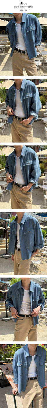 [S/S] クロップドデニムカッティングシャツ