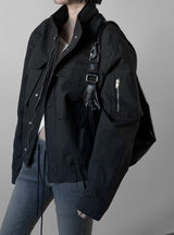 (unisex) トリックコットンハイネックジャケット
