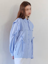 TRENCH RIBBON SHIRT / SKYBLUE